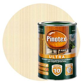 Влагостойкая лазурь для дерева Pinotex Ultra Белая (9л)